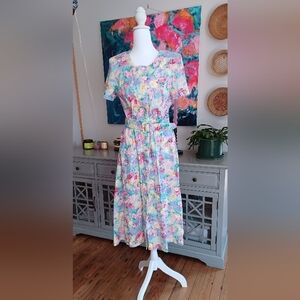 Stunning Little Vintage Pastel Floral Garden Dress